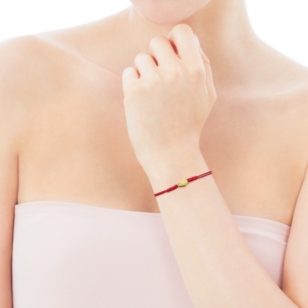 ⭐️ Limited production ⭐️ 18k Gold & red cord bracelet - Picture 1 of 4
